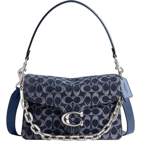 Coach Washed Denim Chain Tabby Shoulder Bag - Picture 1 of 3